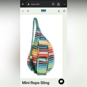 KAVU Colorful Striped Mini Rope Sling Crossbody Backpack
